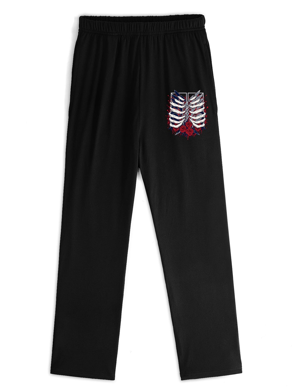 Attack On Titan Survey Corps Badge Printed Straight‑Leg Sweatpants