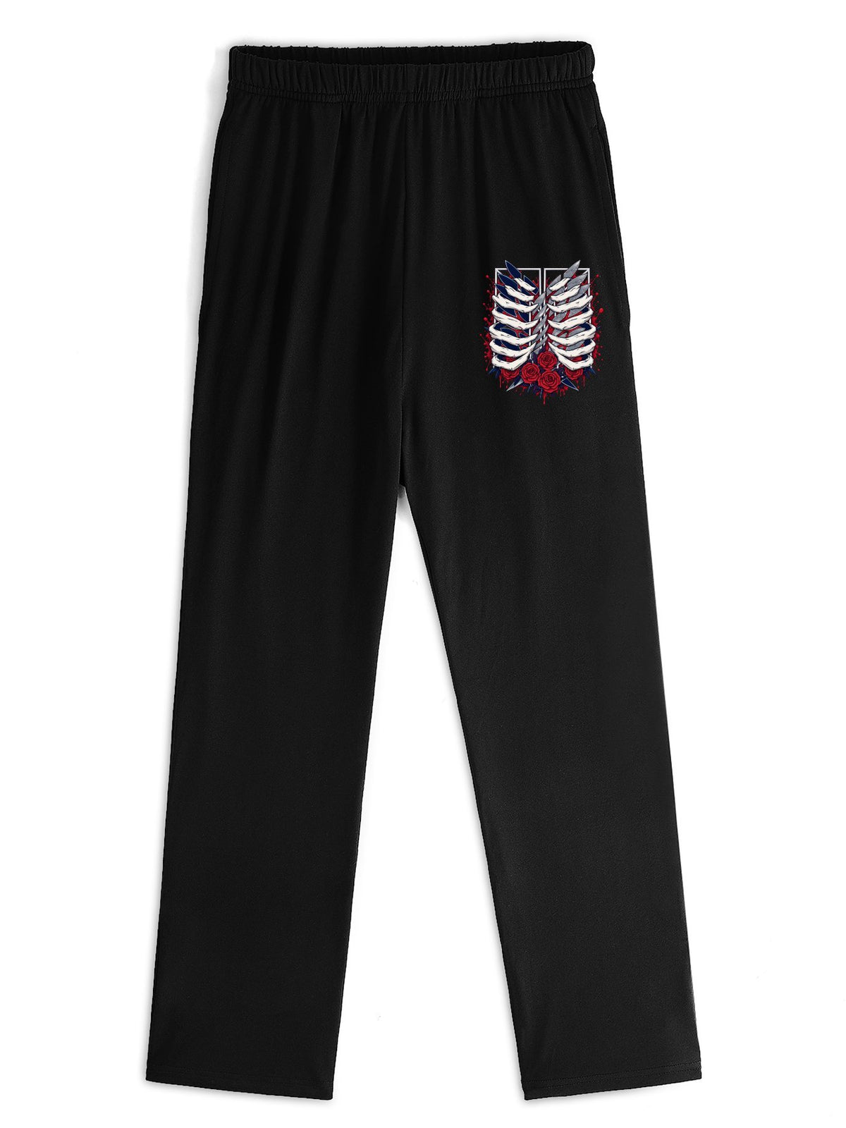 Attack On Titan Survey Corps Badge Printed Straight‑Leg Sweatpants