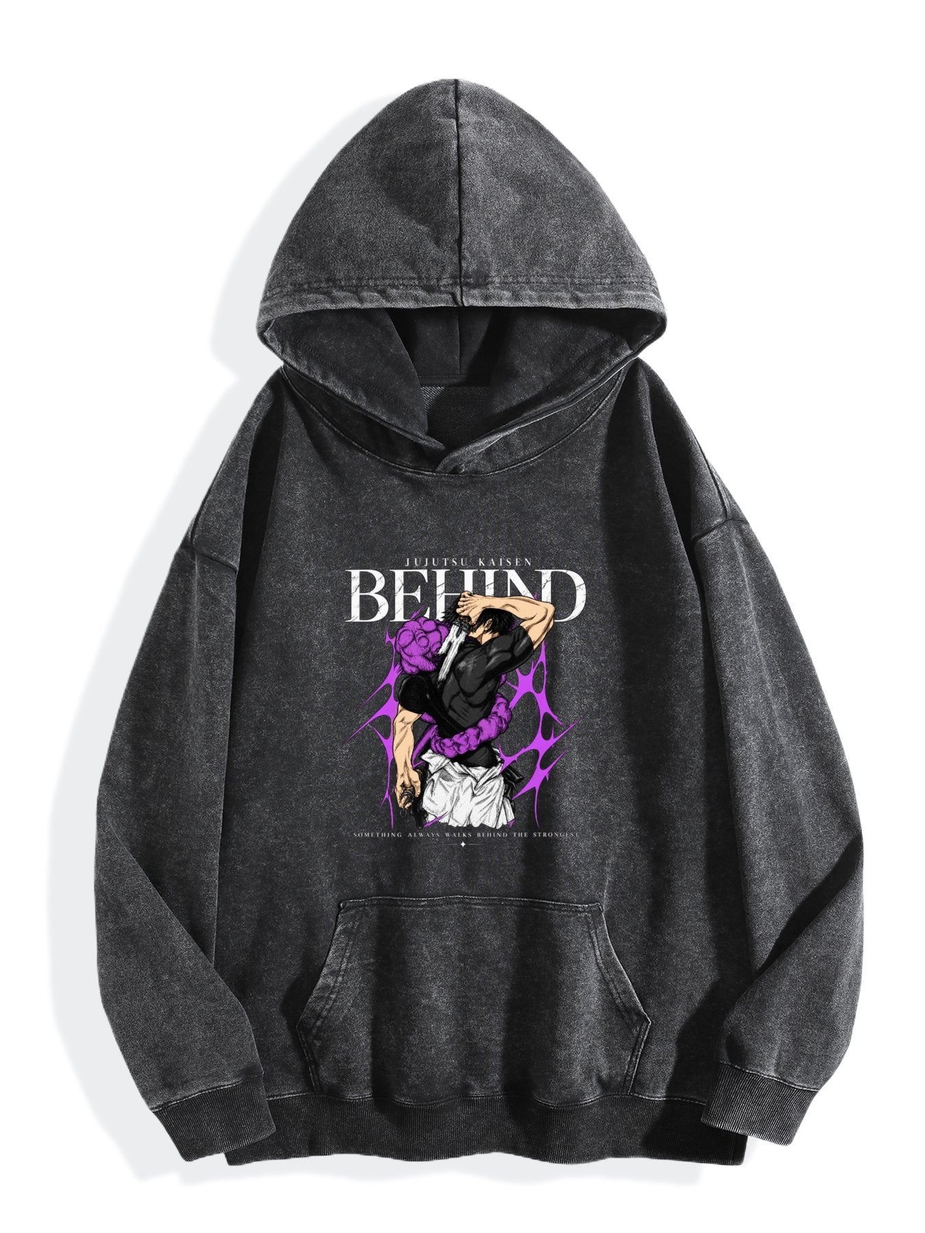 Jujutsu Kaisen Fushiguro Megumi Purple Effect Vintage Wash Oversized Hoodie