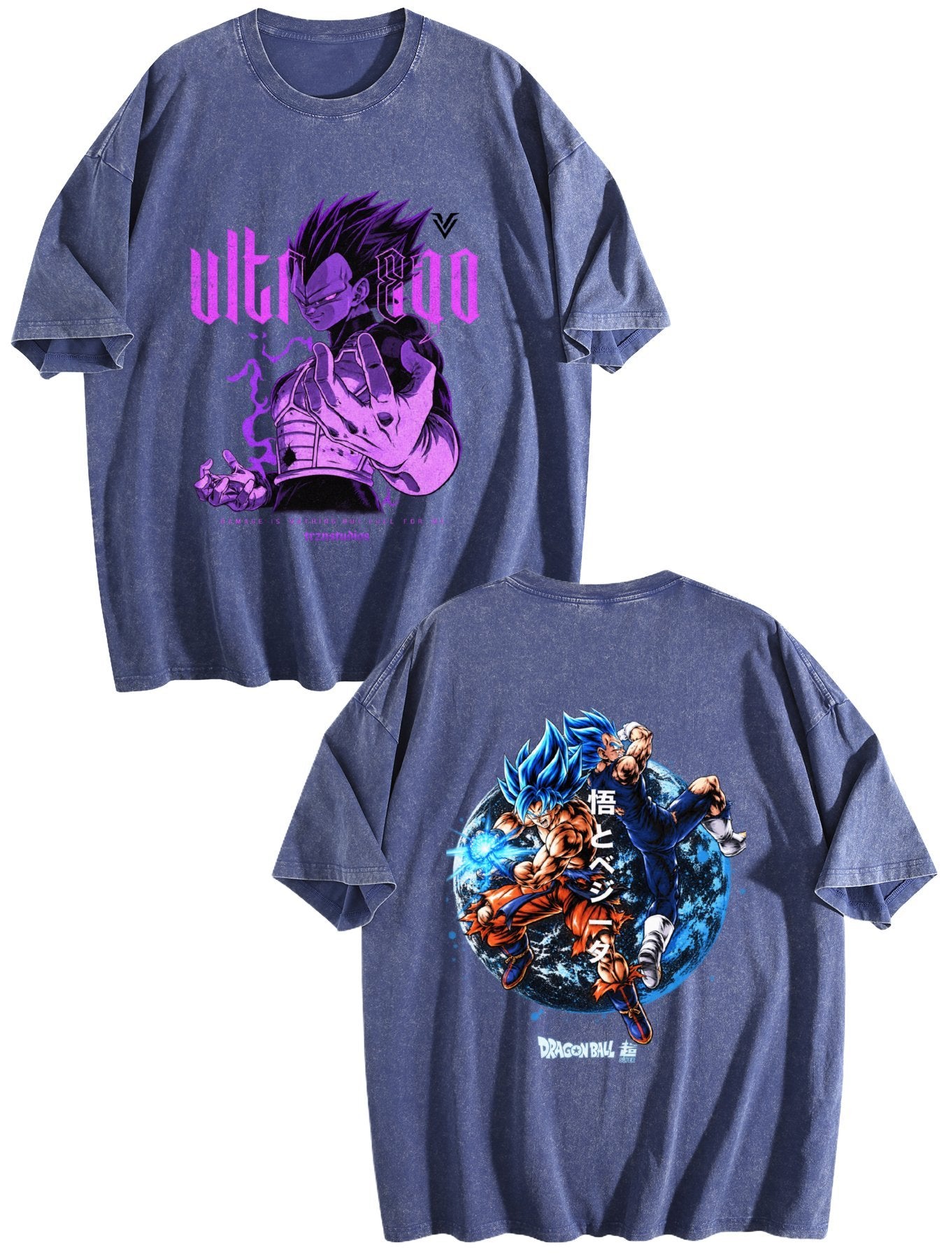 Dragon Ball Super Printed Vintage Washed Short‑Sleeve T‑Shirt