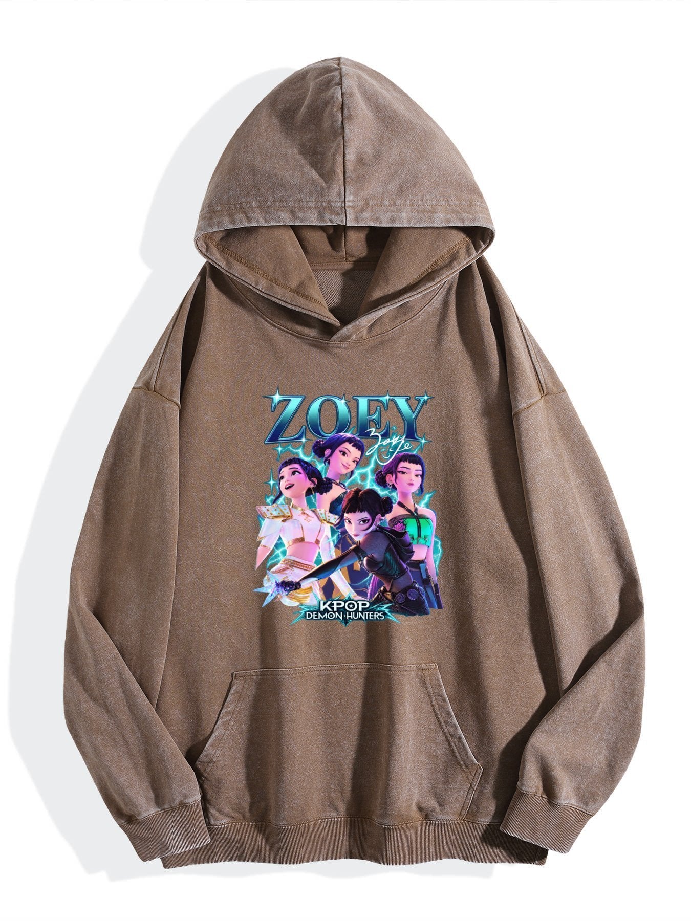 Pop Hunt Witch Squad Zoey Collage Vintage Wash Oversized Hoodie