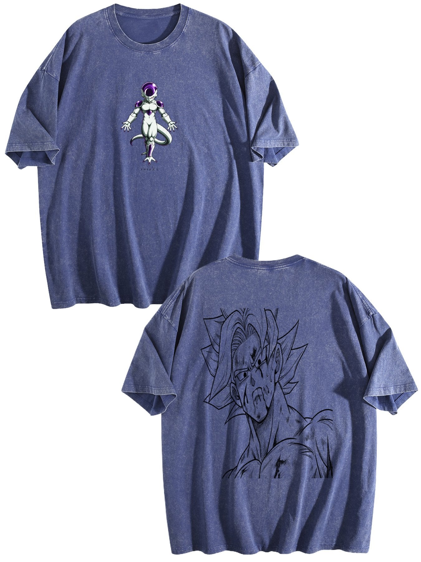 Dragon Ball Frieza Printed Washed Short‑Sleeve T‑Shirt