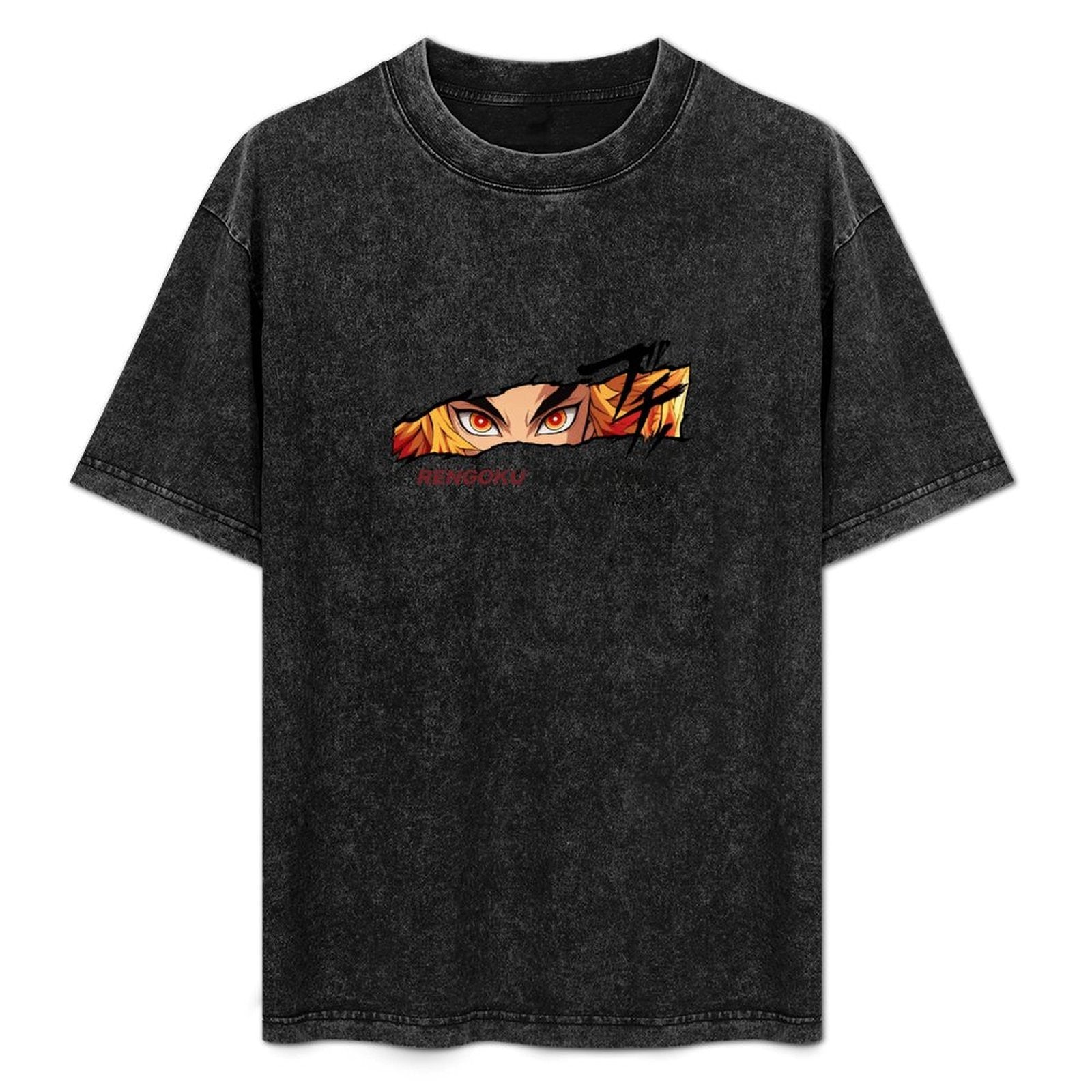 Demon Slayer Rengoku Eyes Detail Oversized Washed Men Tee