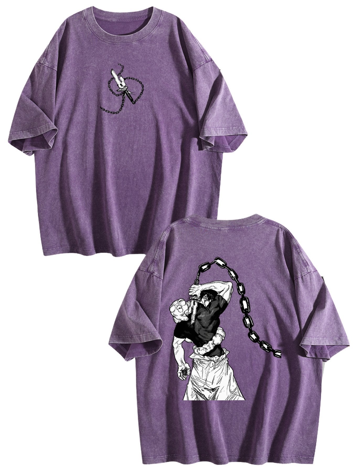 Jujutsu Kaisen Hanami Printed Vintage Washed Short‑Sleeve T‑Shirt
