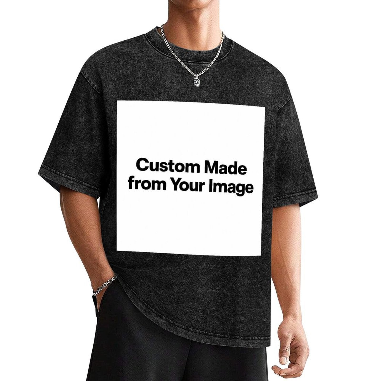 Custom Made Your Own Image Graphic Tee Unisex Vintage Streetwear T-Shirt