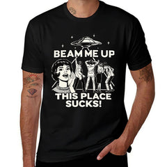 Kpop Demon Hunters Beam Me Up UFO Retro Funny Sci‑Fi Graphic Men Tee