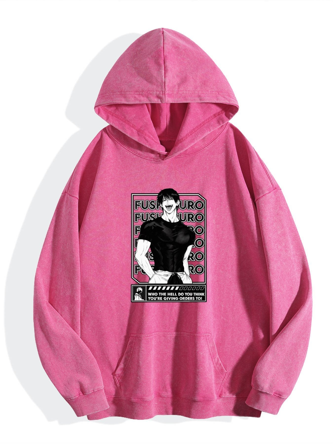 Jujutsu Kaisen Fushiguro Framed Monochrome Vintage Wash Oversized Hoodie