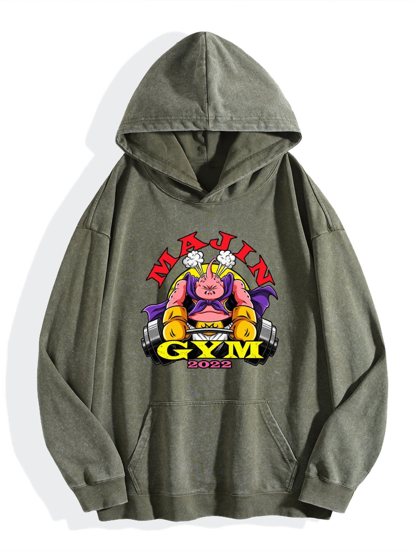 Dragon Ball Majin Buu Majin Gym Vintage Wash Oversized Hoodie