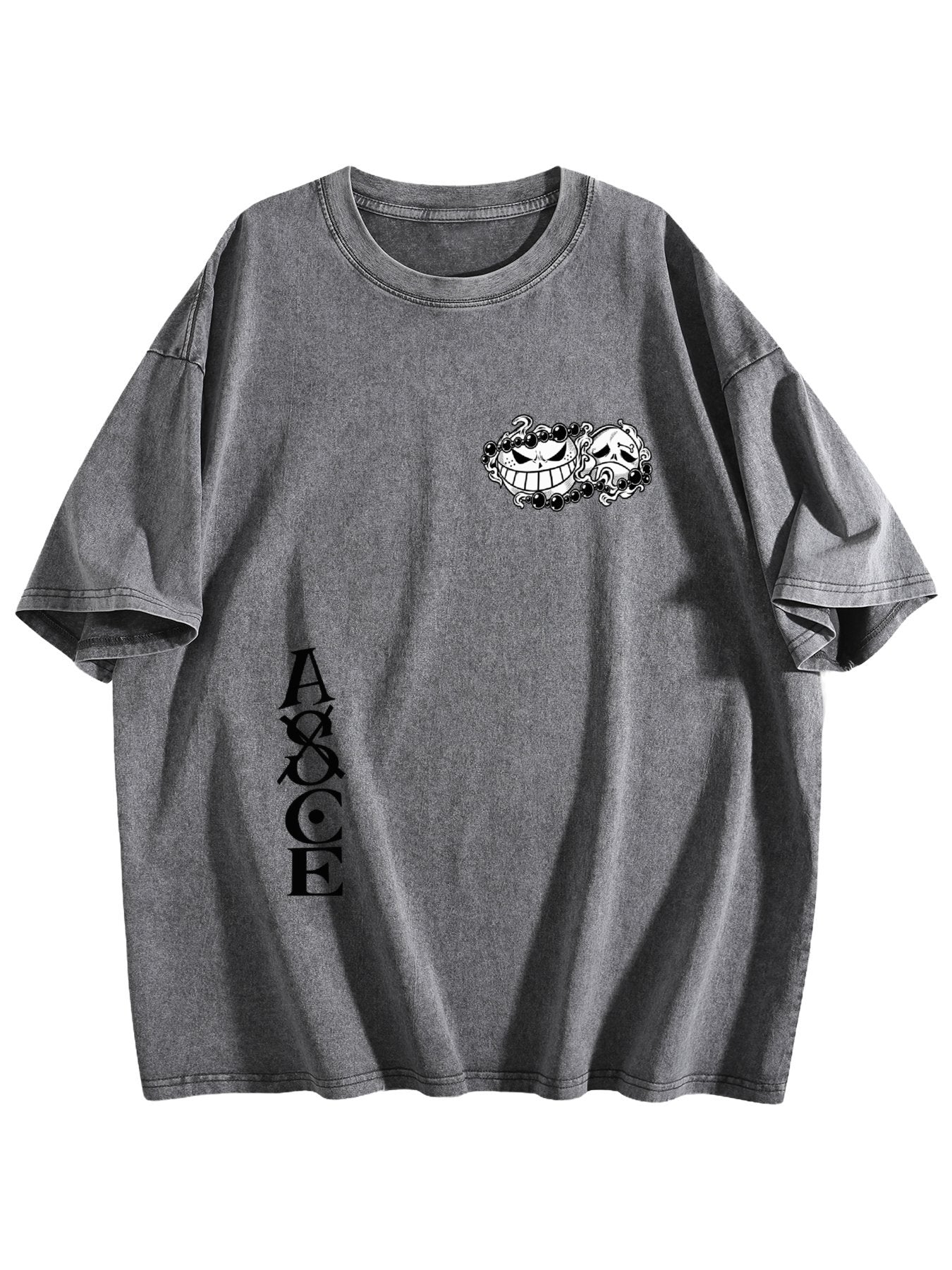 One Piece Double‑Sided Print Vintage Washed Anime T‑Shirt