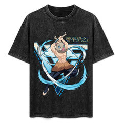 Demon Slayer Inosuke Hashibira Oversized Washed Men Tee