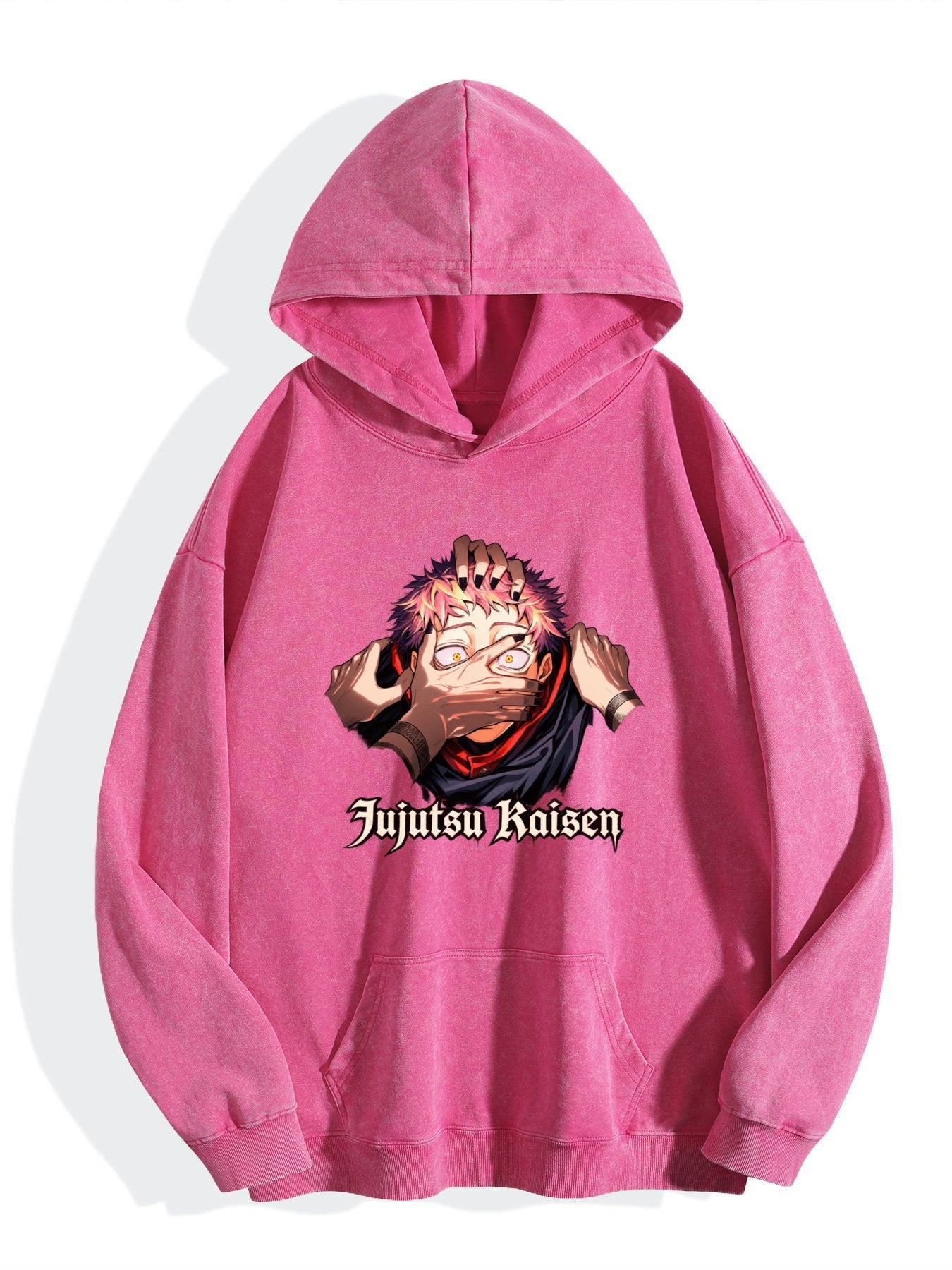 Jujutsu Kaisen Yuji Itadori Portrait Vintage Wash Oversized Hoodie