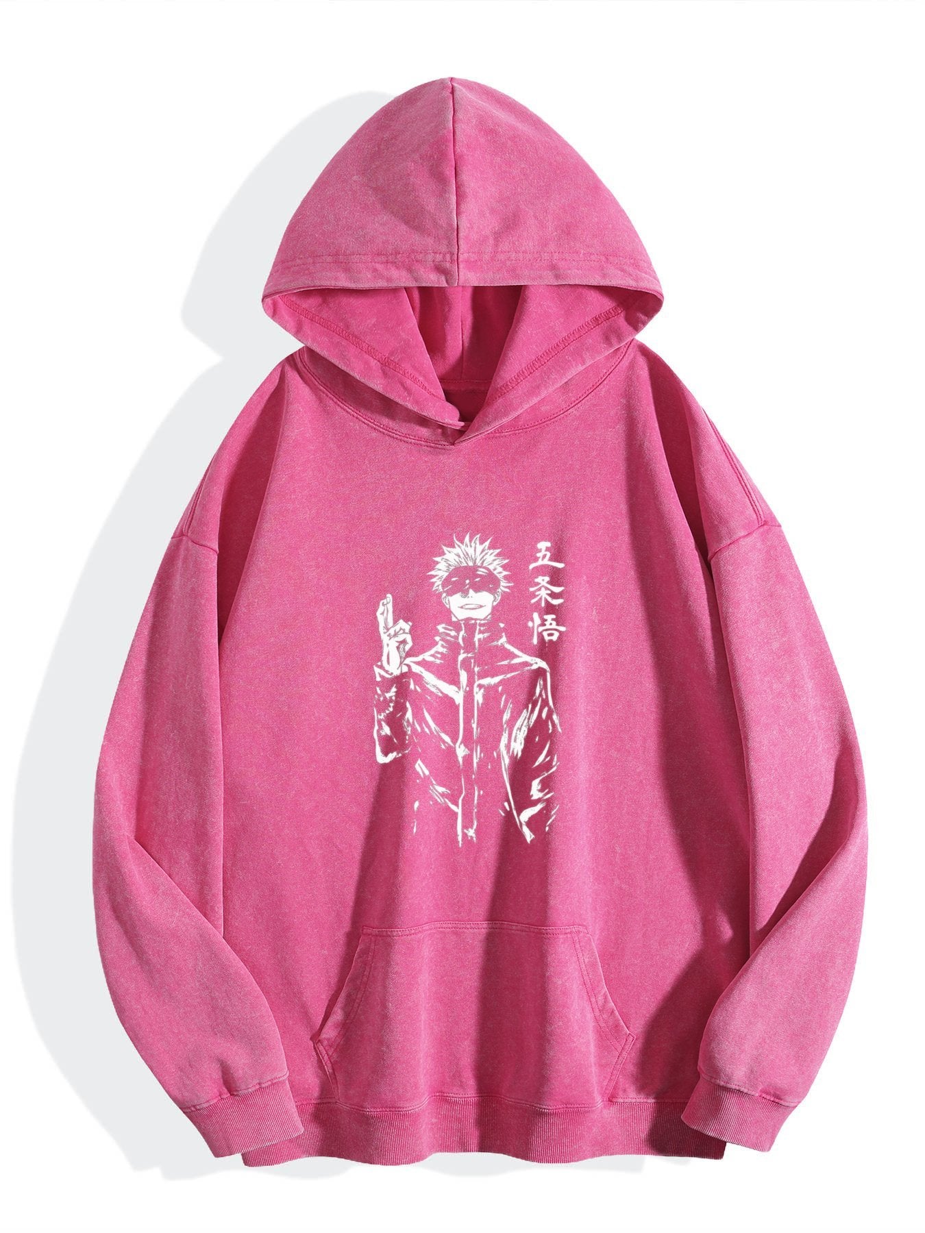 Jujutsu Kaisen Gojo Satoru Monochrome Vintage Wash Oversized Hoodie