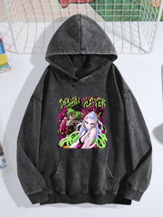 Demon Slayer Daki Gyutaro Vintage Wash Oversized Hoodie