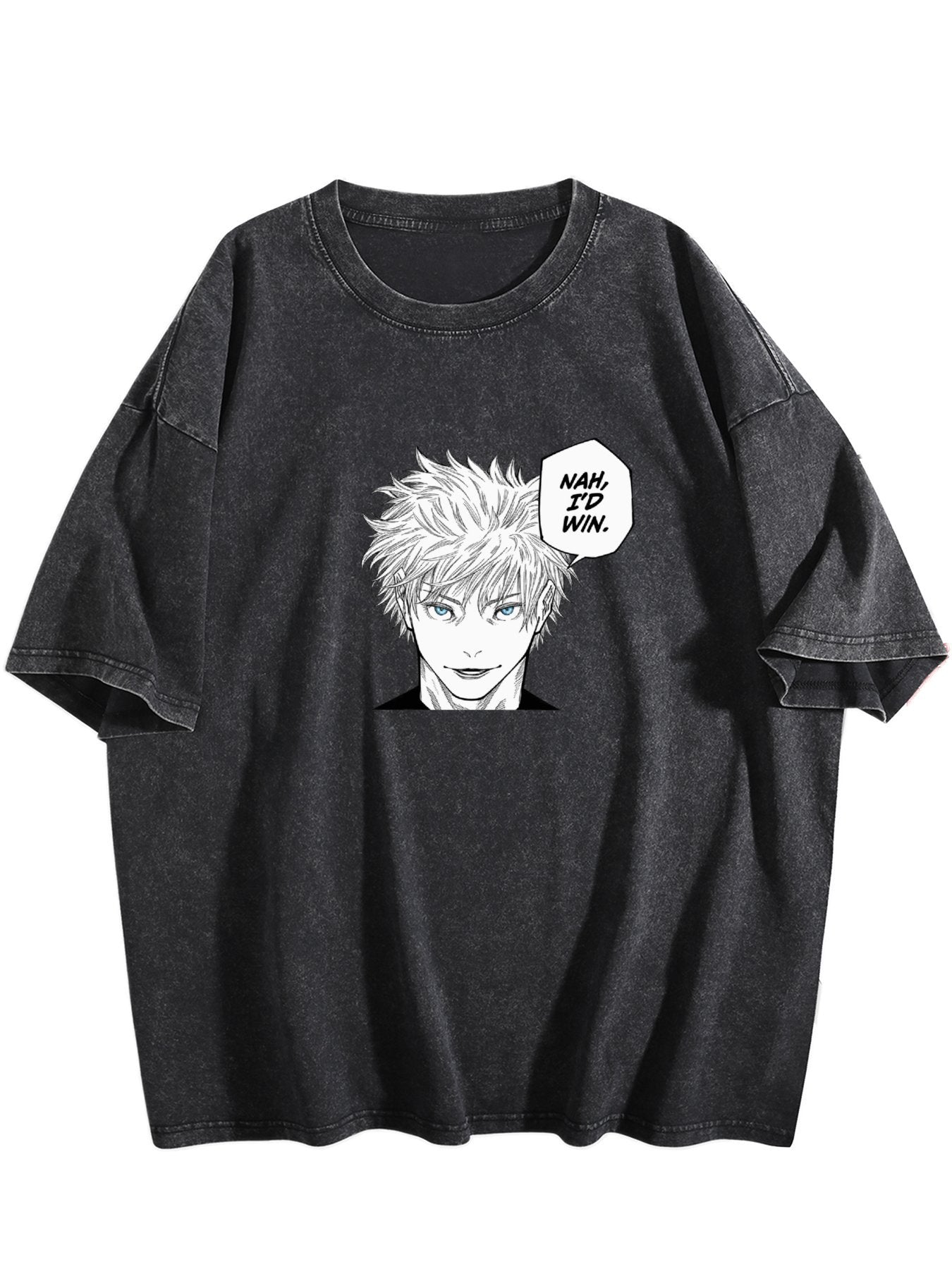 Jujutsu Kaisen Gojo Satoru Printed Vintage Washed Short‑Sleeve T‑Shirt