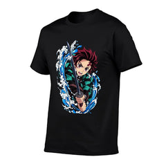 Demon Slayer Tanjiro Water Breathing Effect Graphic Men Tee