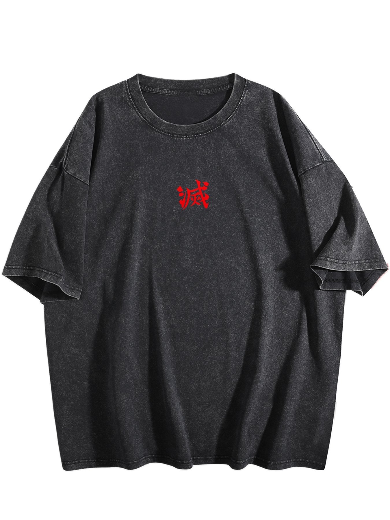 Demon Slayer Double‑Sided Print Vintage Washed Anime T‑Shirt