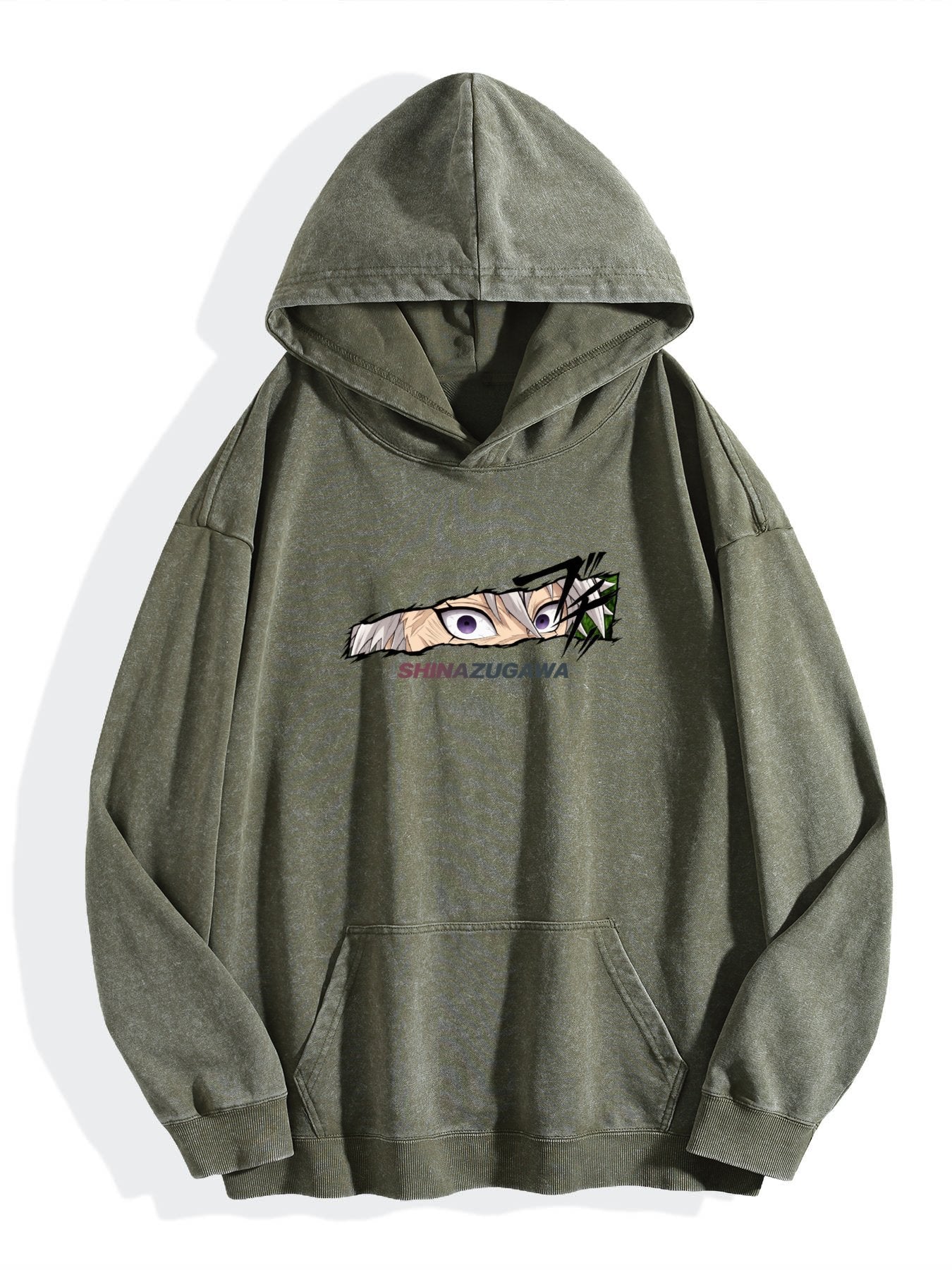 Demon Slayer Sanemi Shinazugawa Eye Vintage Wash Oversized Hoodie