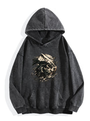 Attack On Titan Eren Circular Vintage Wash Oversized Hoodie