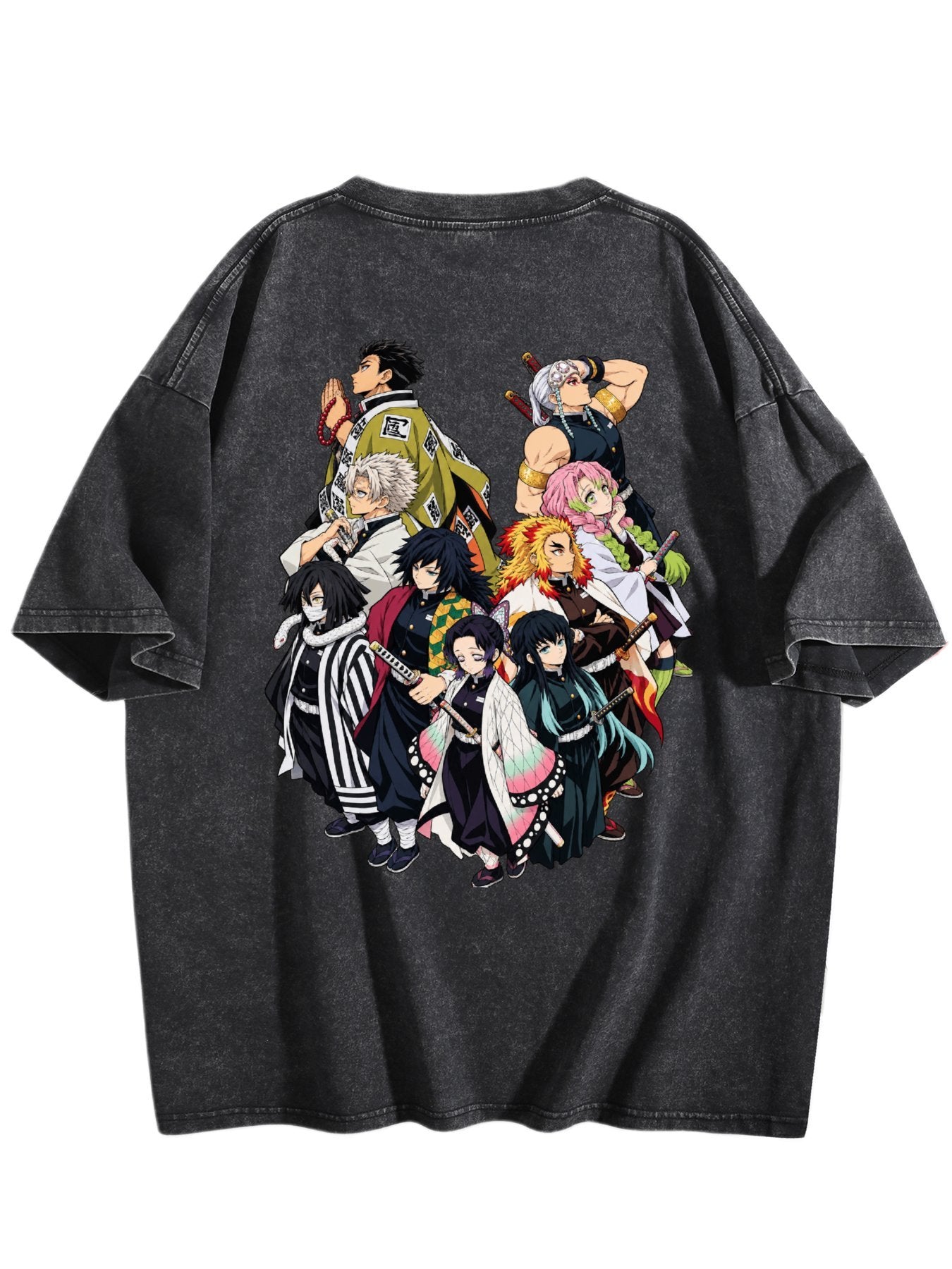 Demon Slayer Hashira Collection Double‑Sided Print Vintage Washed T‑Shirt