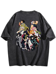 Demon Slayer Hashira Collection Double‑Sided Print Vintage Washed T‑Shirt