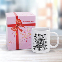 Dragon Ball Goku Rough Sketch Roaring Graphic Ceramic Coffee Mug