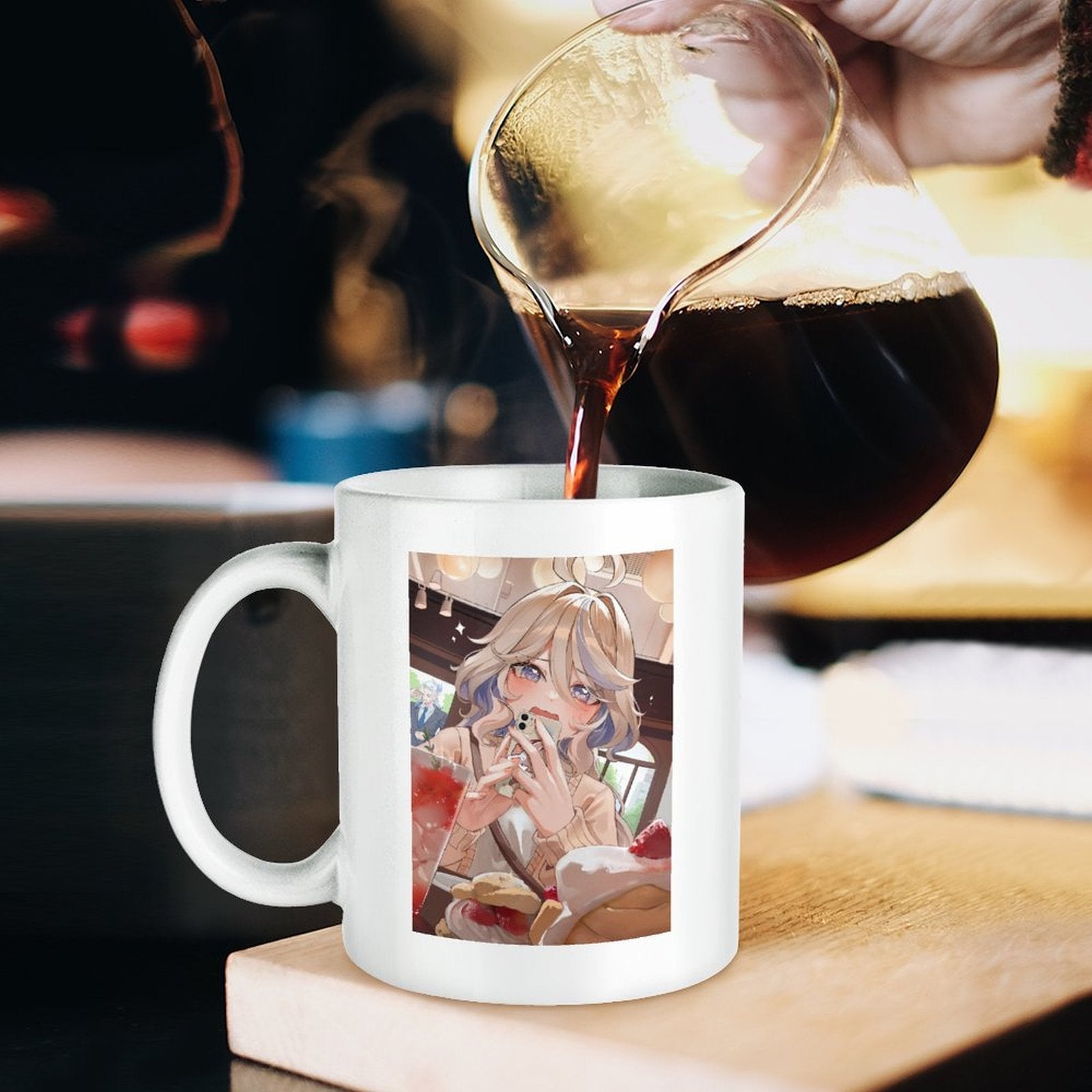 Genshin Impact Furina Cafe Casual Scene Ceramic Coffee Mug