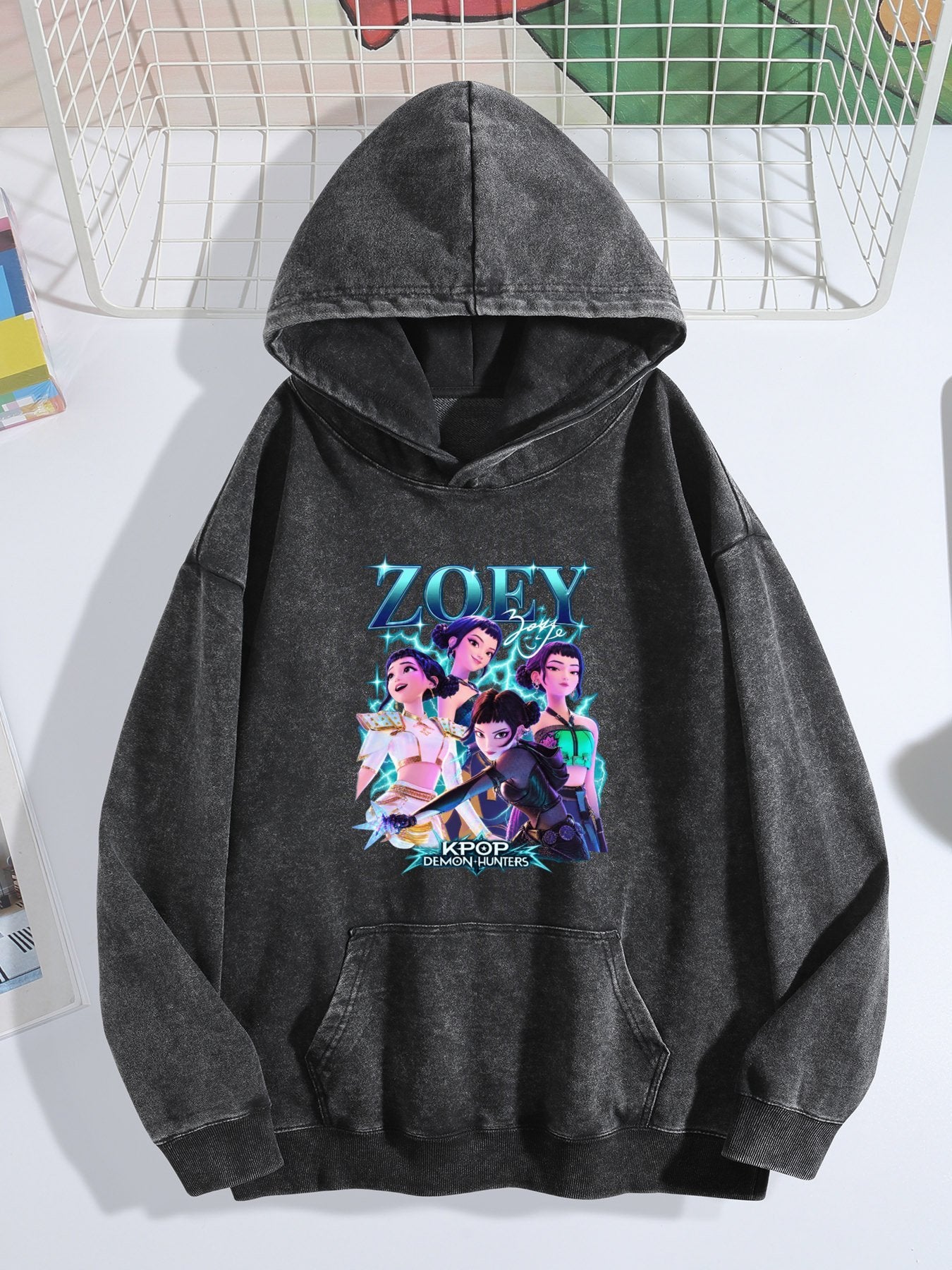Pop Hunt Witch Squad Zoey Collage Vintage Wash Oversized Hoodie