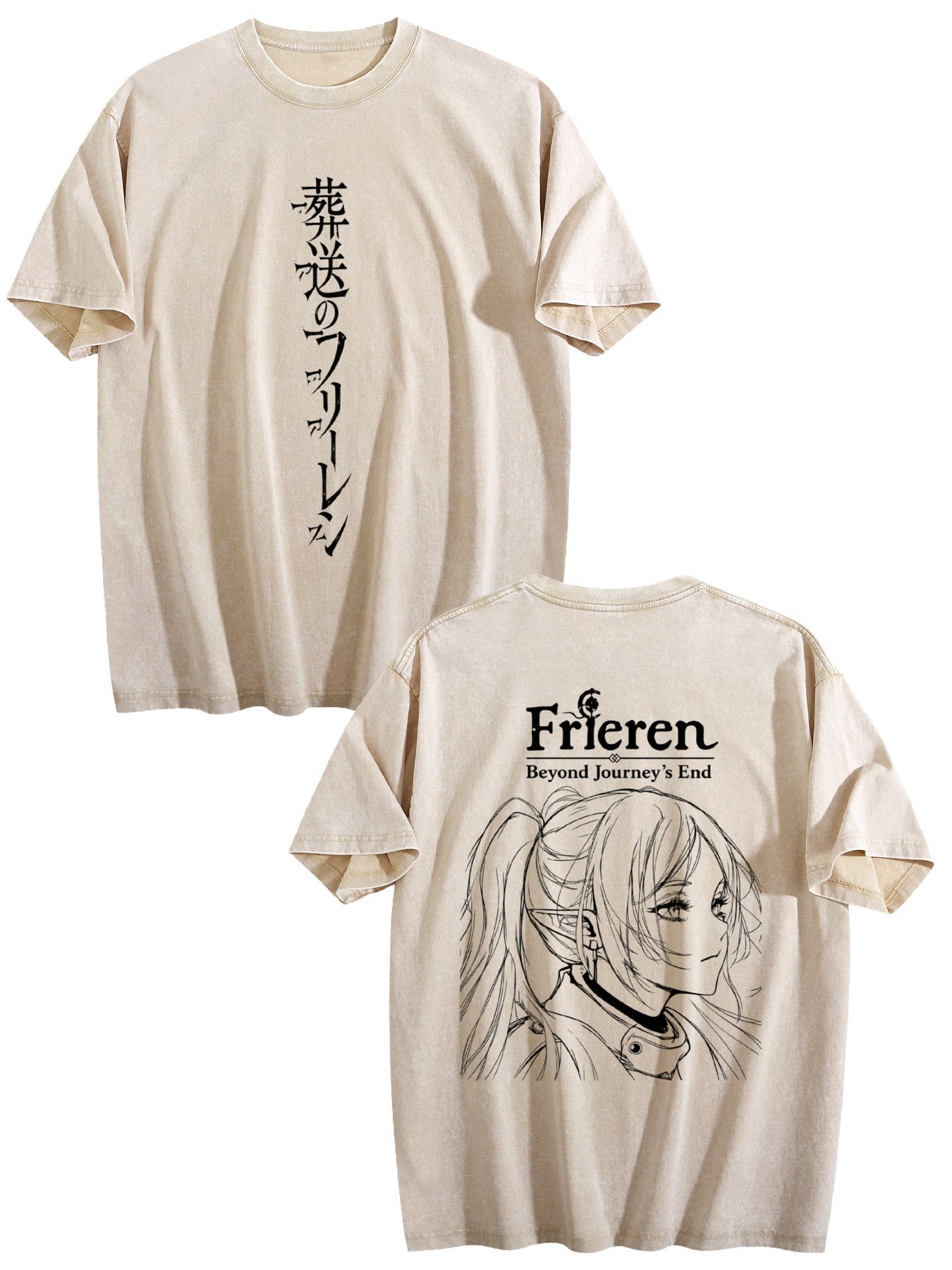 Frieren Beyond Journey's End Double‑Sided Vintage Washed Anime T‑Shirt