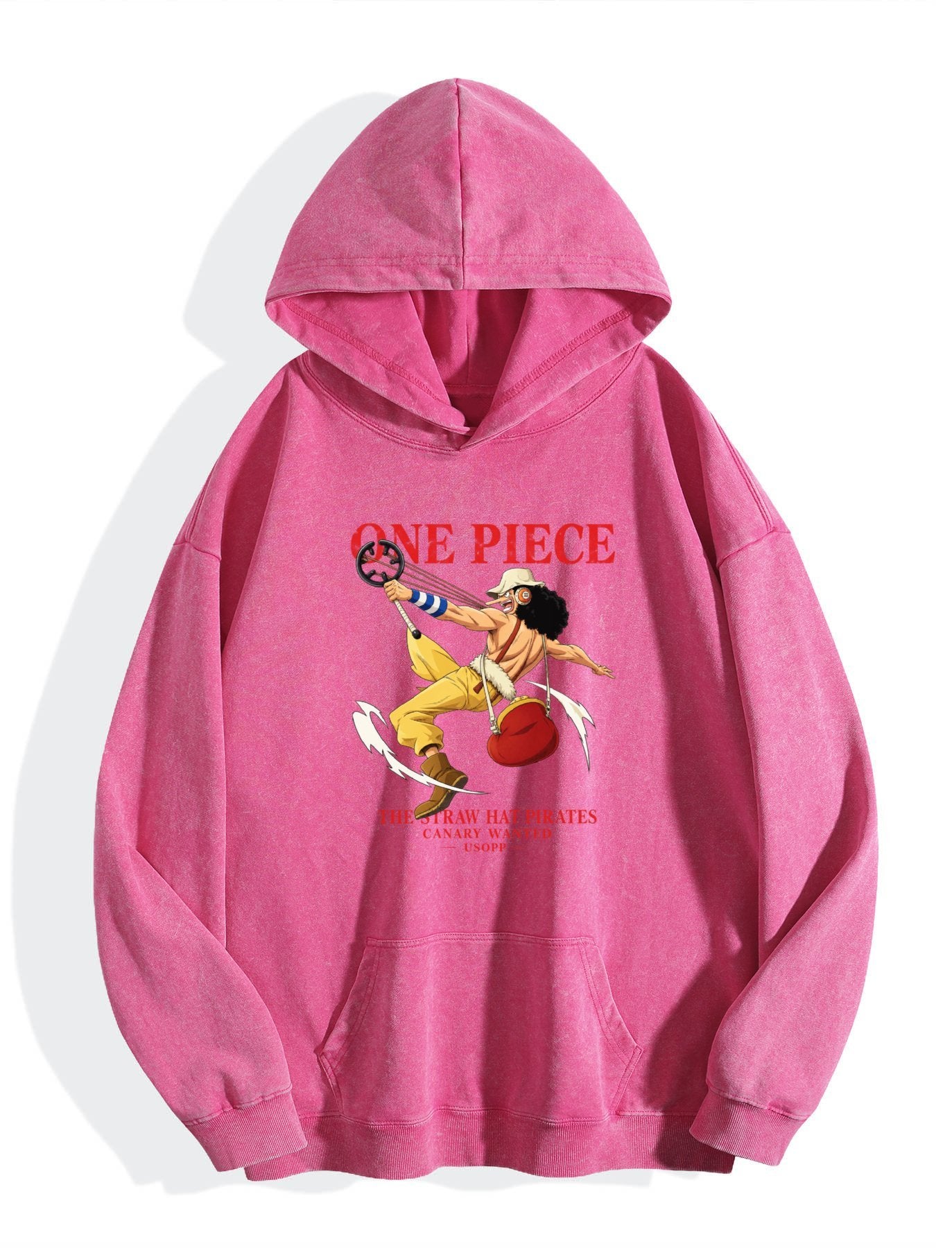 One Piece Usopp Action Pose Vintage Wash Oversized Hoodie