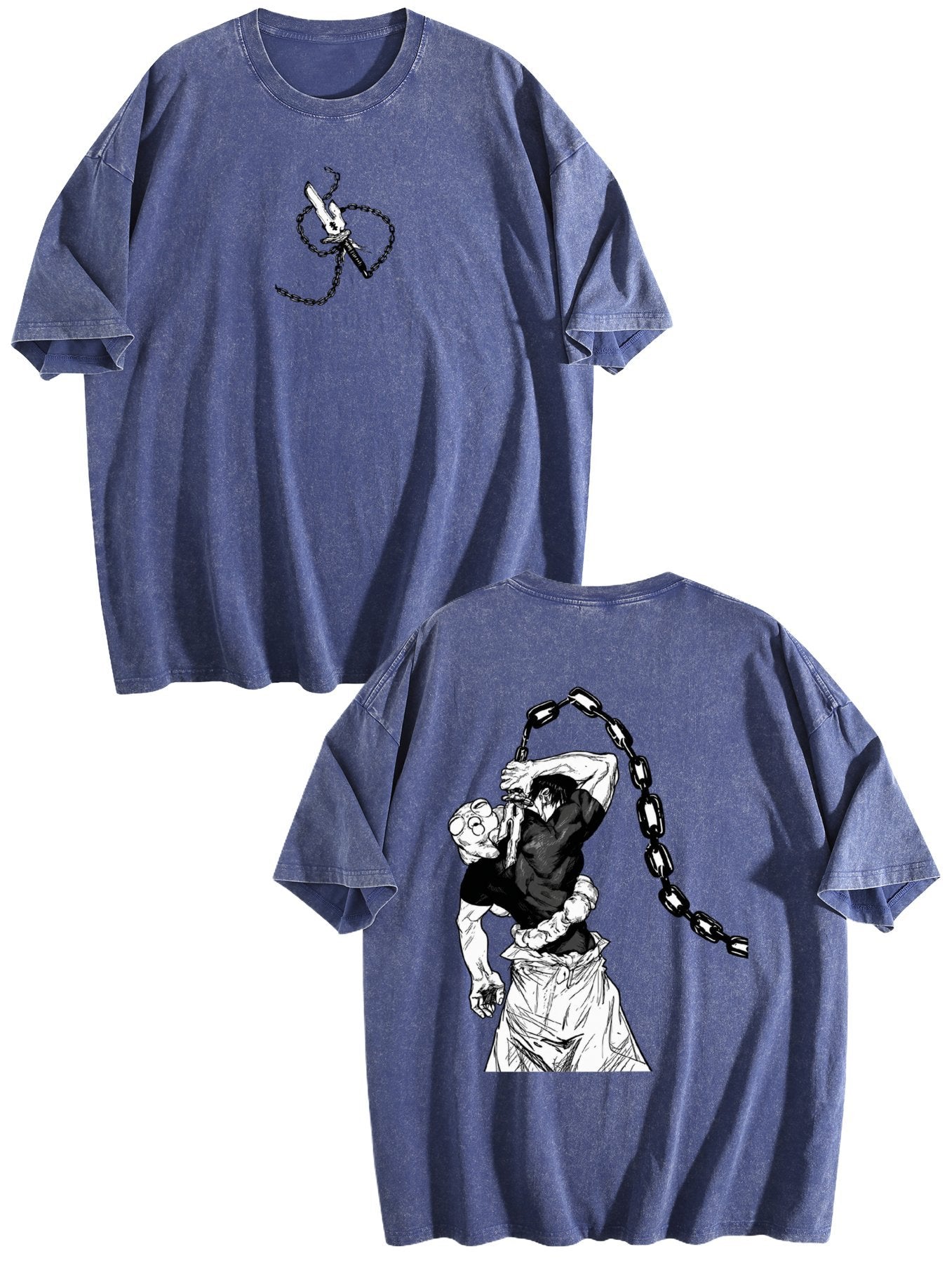 Jujutsu Kaisen Hanami Printed Vintage Washed Short‑Sleeve T‑Shirt