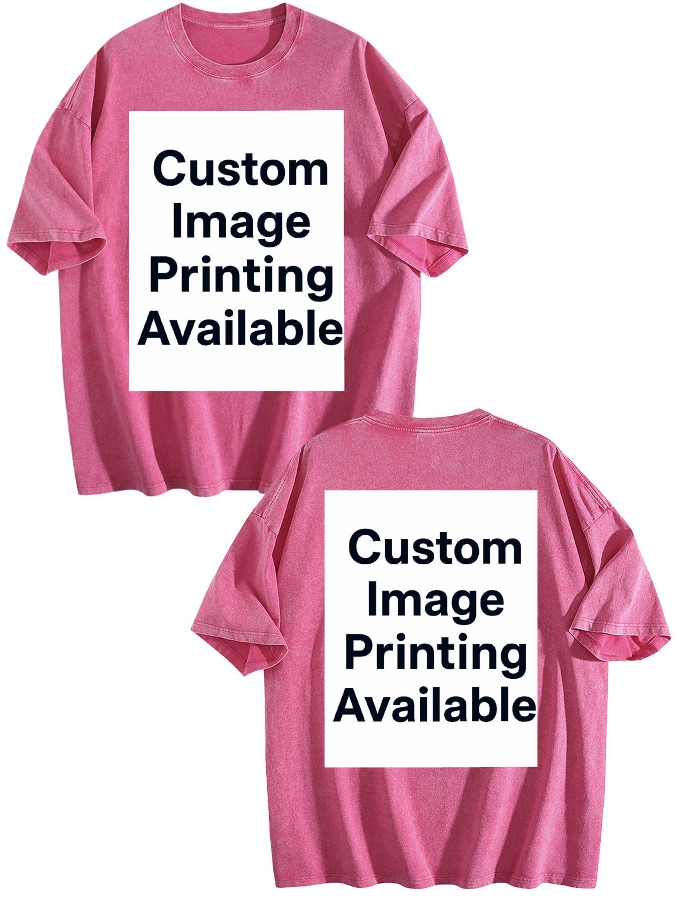 Custom Front Back Print Vintage Washed Oversized Unisex Short Sleeve Tee