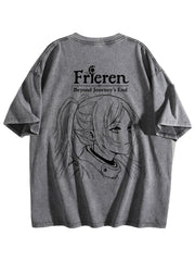 Frieren Beyond Journey's End Double‑Sided Vintage Washed Anime T‑Shirt
