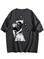 Jujutsu Kaisen Hanami Printed Vintage Washed Short‑Sleeve T‑Shirt
