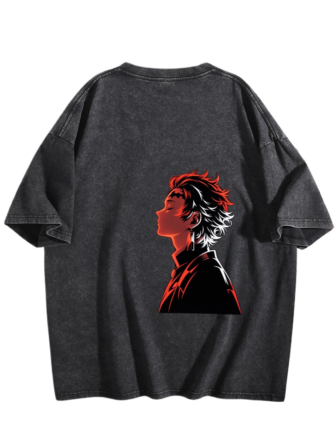 Demon Slayer Double‑Sided Print Vintage Washed Anime T‑Shirt