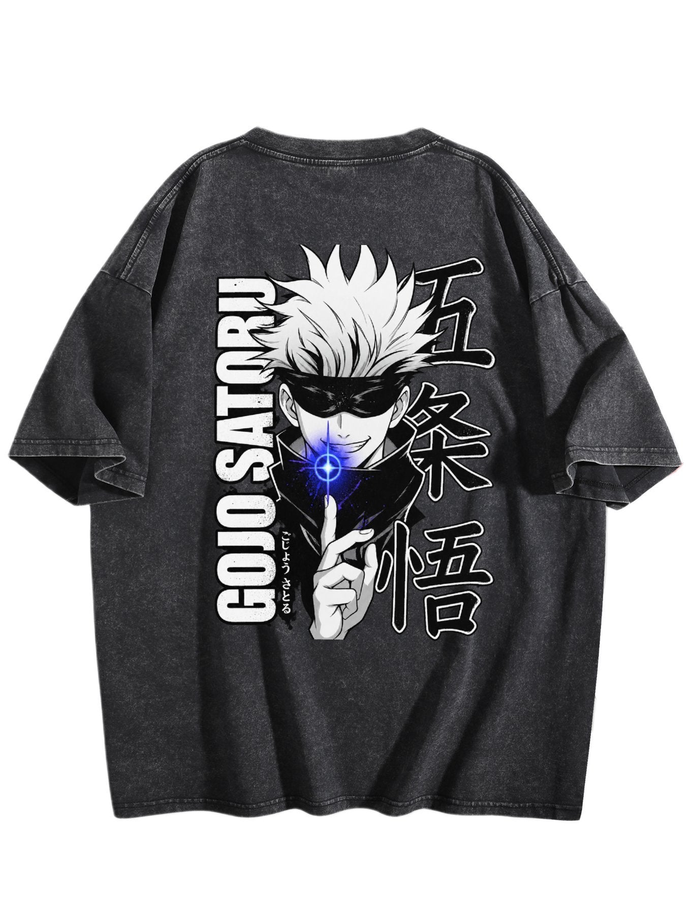 Jujutsu Kaisen Gojo Satoru Double‑Sided Print Vintage Washed T‑Shirt