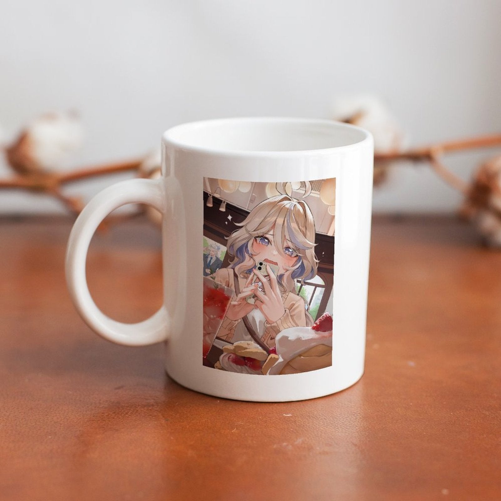 Genshin Impact Furina Cafe Casual Scene Ceramic Coffee Mug