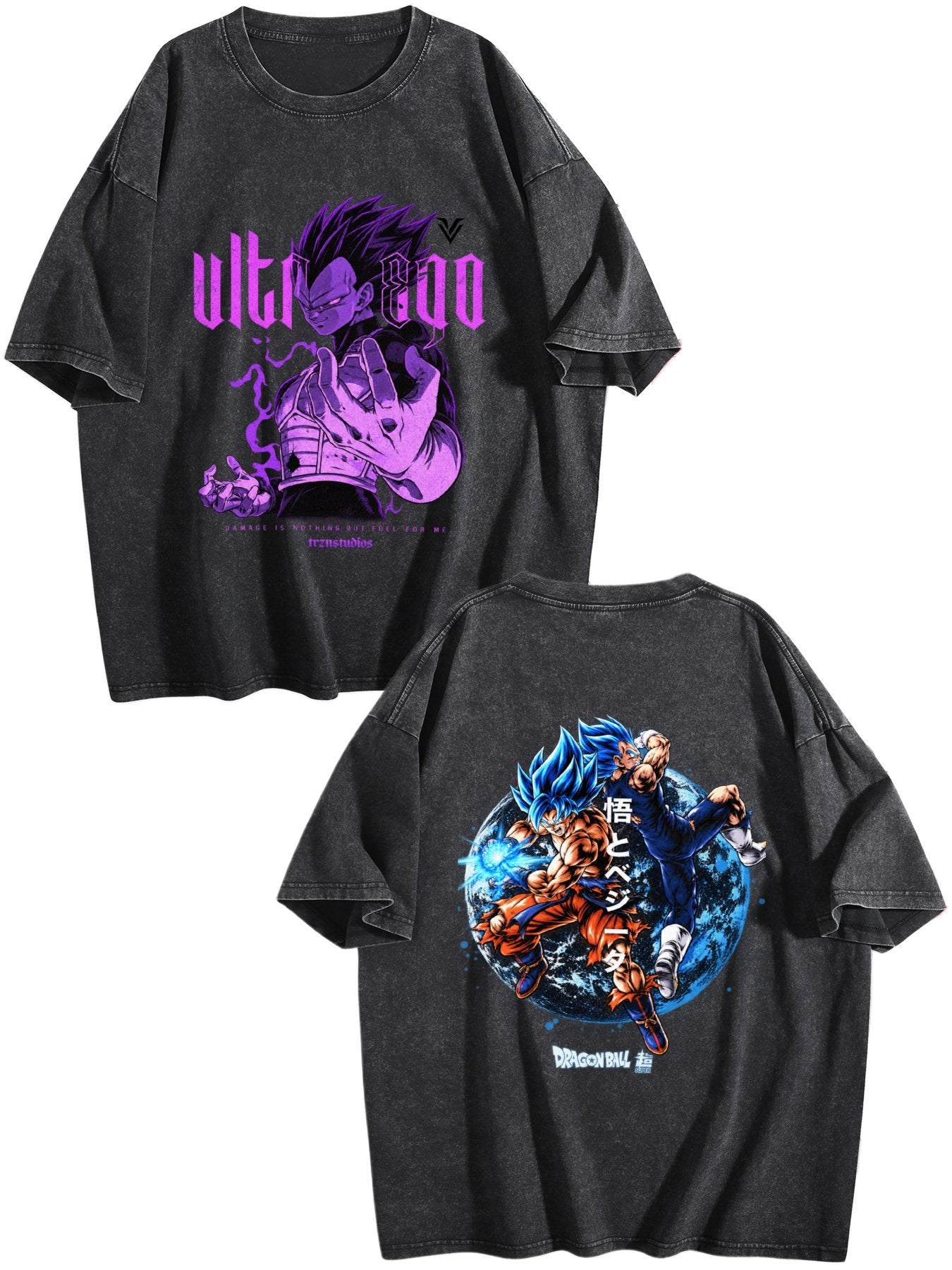 Dragon Ball Super Printed Vintage Washed Short‑Sleeve T‑Shirt