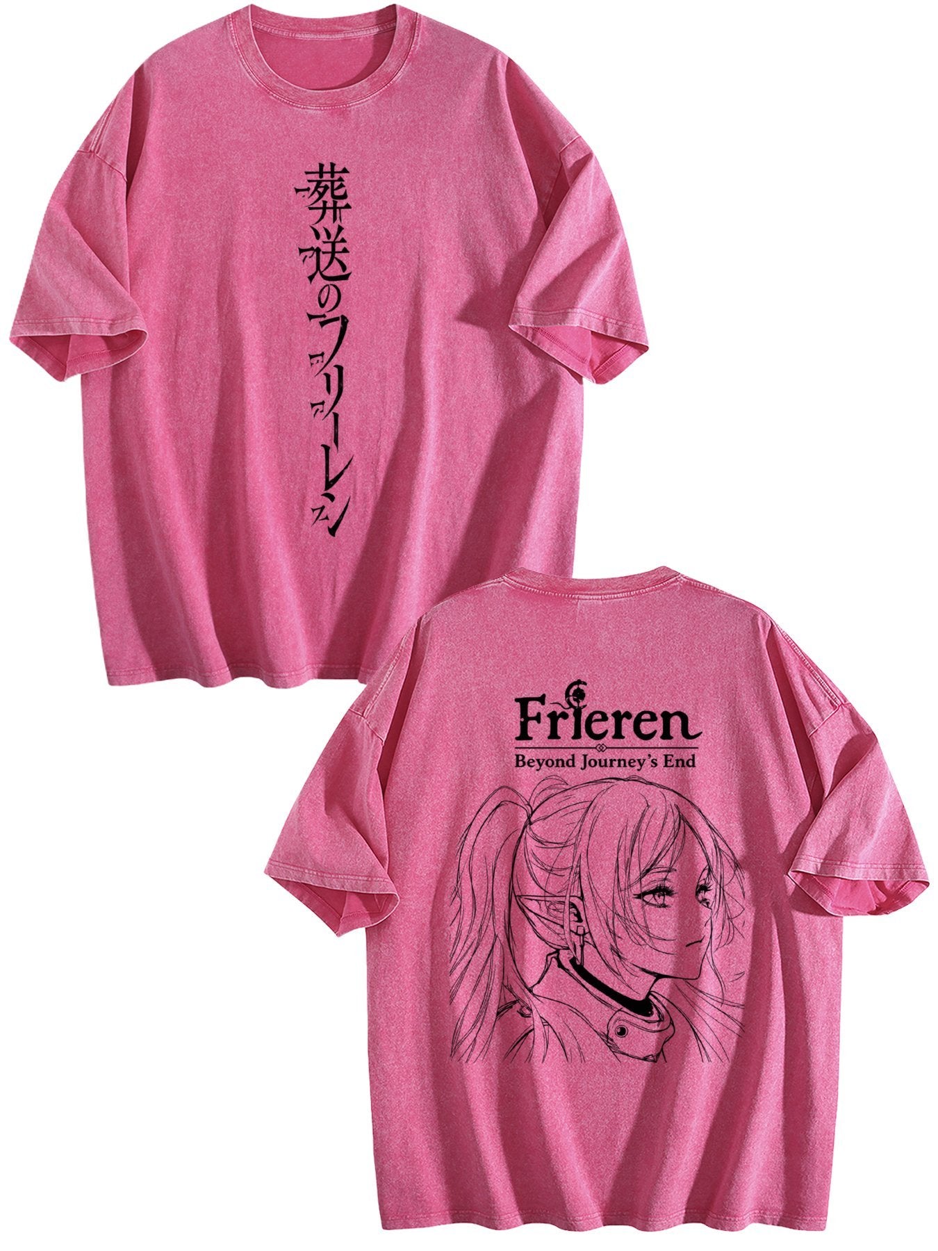 Frieren Beyond Journey's End Double‑Sided Vintage Washed Anime T‑Shirt
