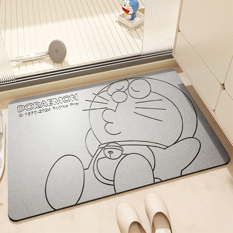 Genuine Doraemon Hard Diatom Mud Floor Mats Household Bathroom Non-Slip Mats Environmentally Friendly Strong Water-Absorbent Quick-Drying Foot Mats Ip Model