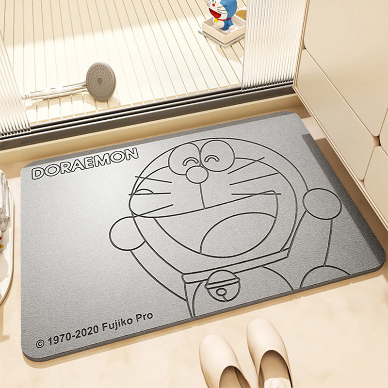 Genuine Doraemon Hard Diatom Mud Floor Mats Household Bathroom Non-Slip Mats Environmentally Friendly Strong Water-Absorbent Quick-Drying Foot Mats Ip Model