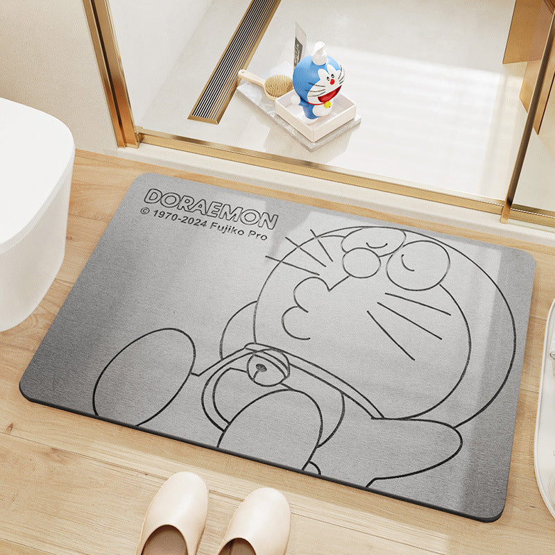 Genuine Doraemon Hard Diatom Mud Floor Mats Household Bathroom Non-Slip Mats Environmentally Friendly Strong Water-Absorbent Quick-Drying Foot Mats Ip Model