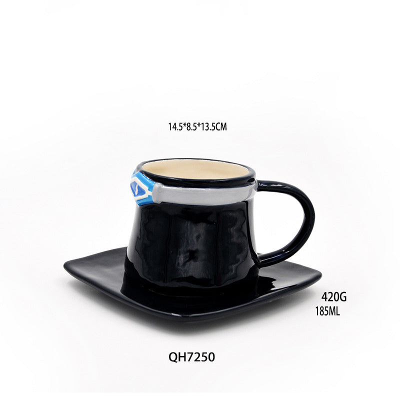 Anime One Piece Luffy Lady'S Coffee Cup And Saucer Cartoon White Porcelain Ceramic Cup Creative Couple Set One Piece Ip
