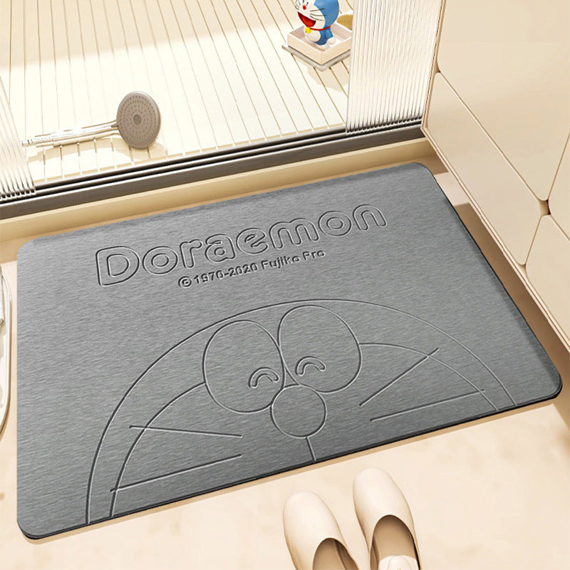 Genuine Doraemon Hard Diatom Mud Floor Mats Household Bathroom Non-Slip Mats Environmentally Friendly Strong Water-Absorbent Quick-Drying Foot Mats Ip Model