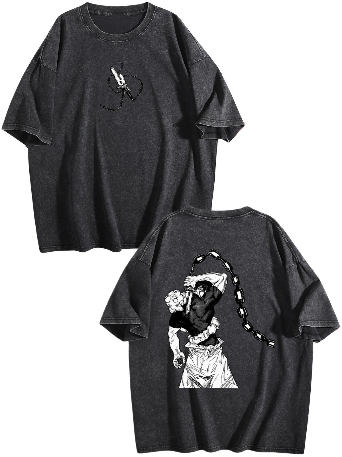 Jujutsu Kaisen Hanami Printed Vintage Washed Short‑Sleeve T‑Shirt