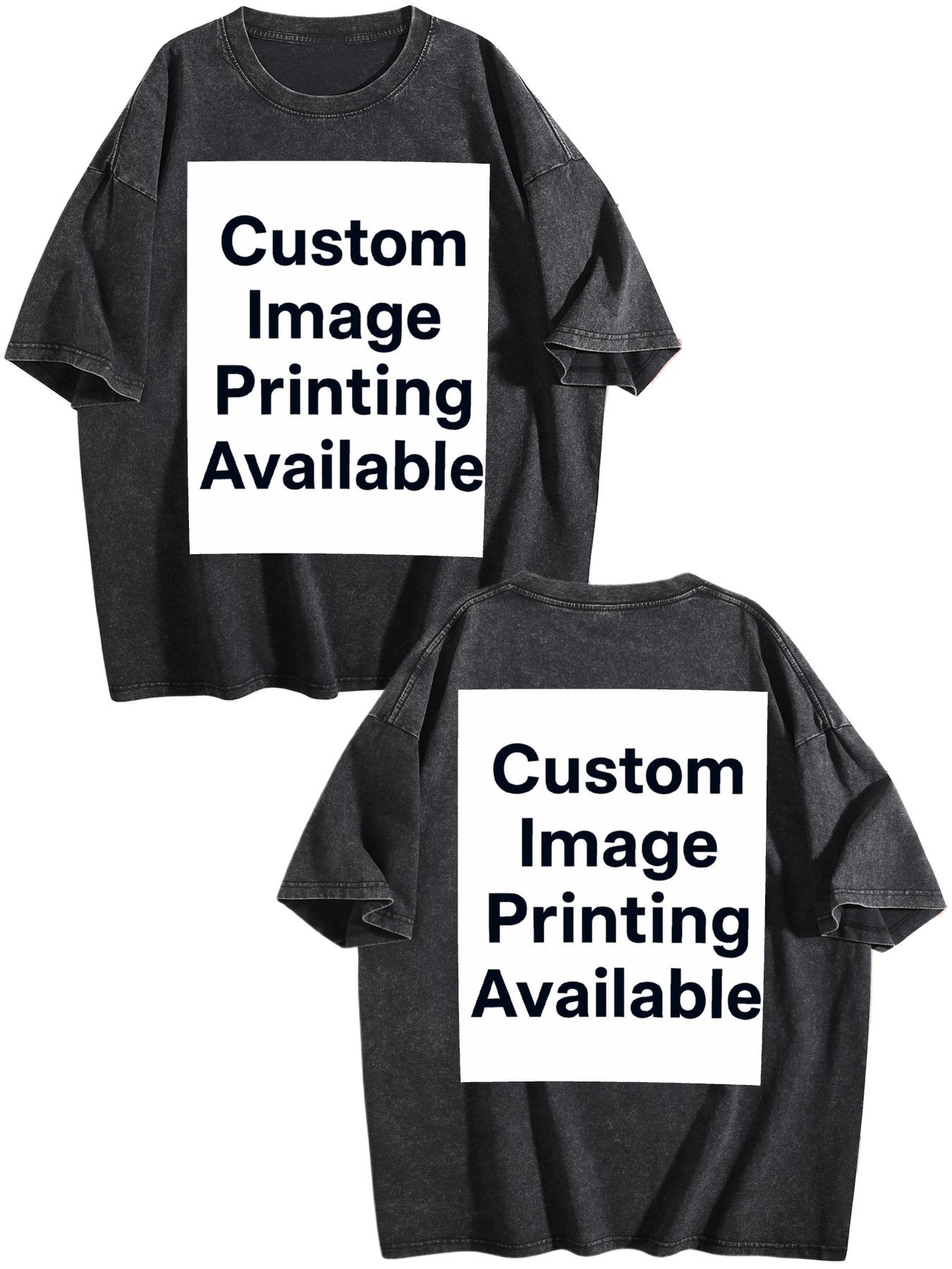 Custom Front Back Print Vintage Washed Oversized Unisex Short Sleeve Tee