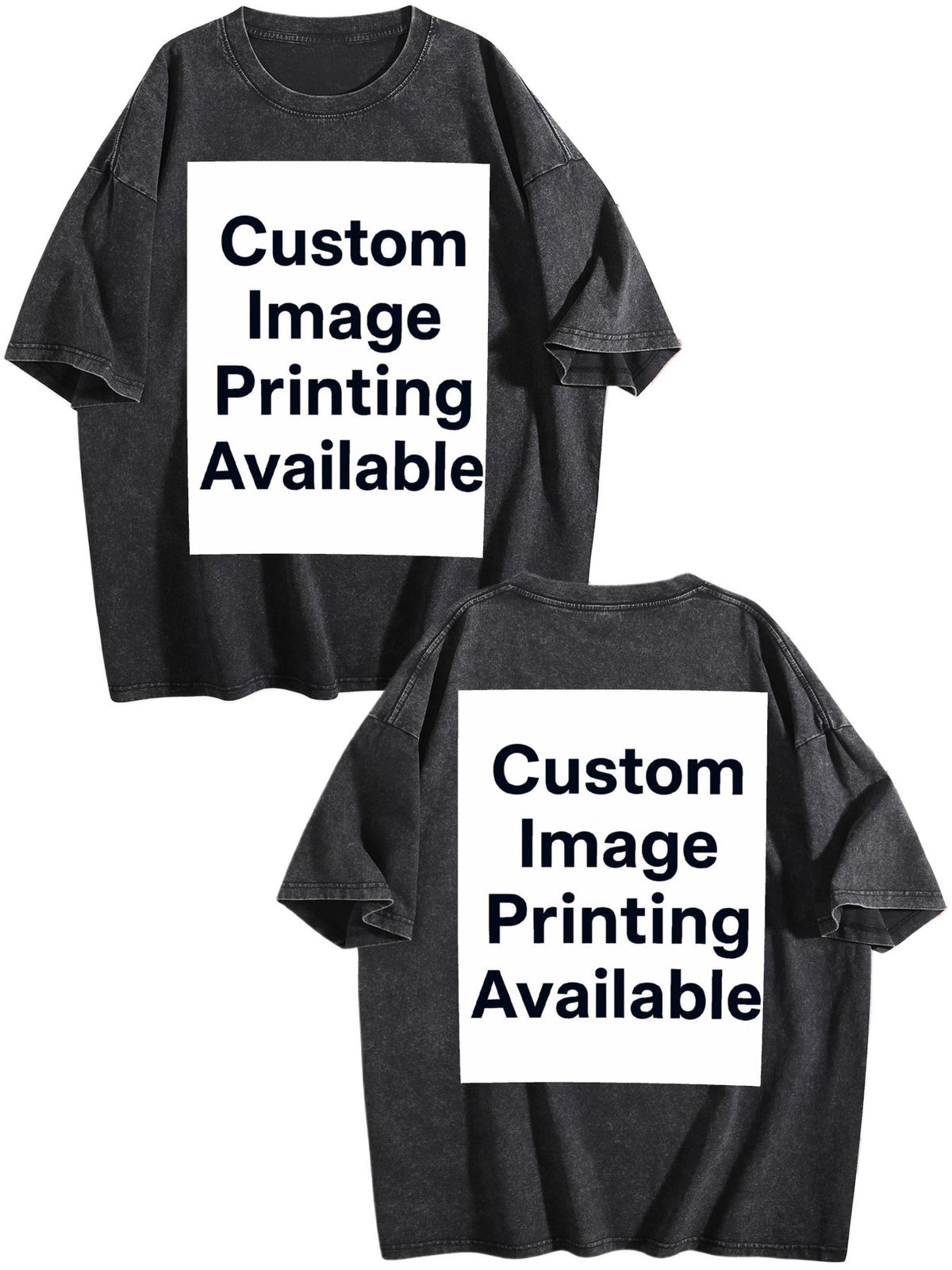 Custom Front Back Print Vintage Washed Oversized Unisex Short Sleeve Tee
