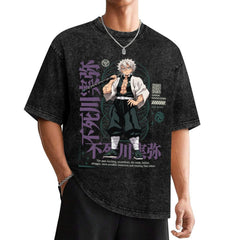 Demon Slayer Sanemi Shinazugawa Oversized Washed Men Tee