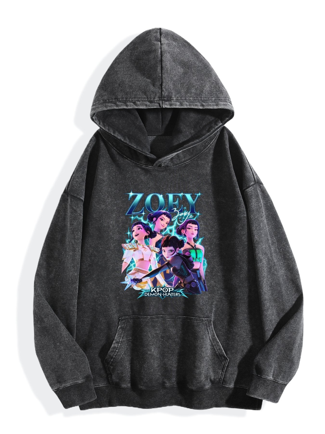 Pop Hunt Witch Squad Zoey Collage Vintage Wash Oversized Hoodie