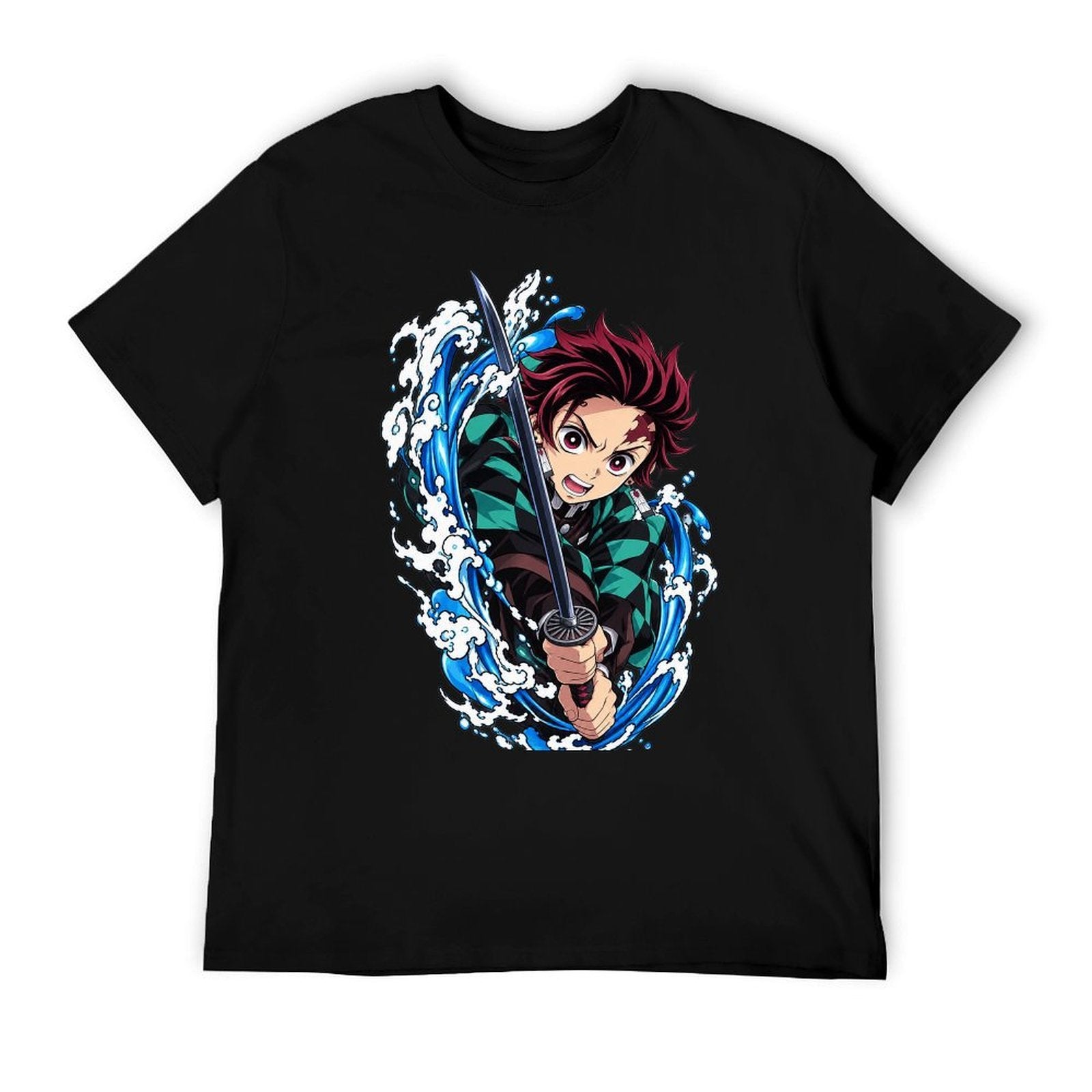 Demon Slayer Tanjiro Water Breathing Effect Graphic Men Tee