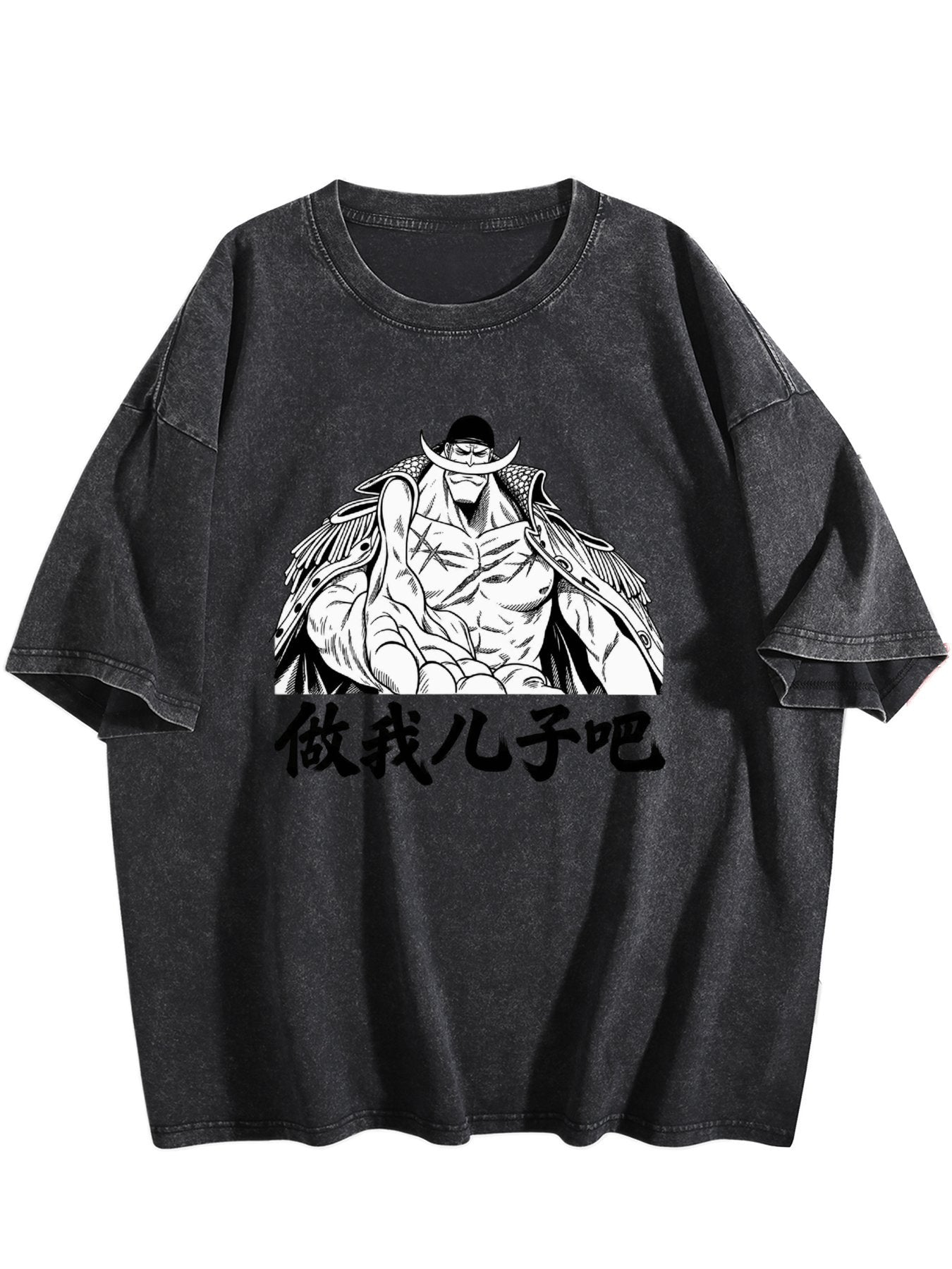 One Piece Whitebeard Printed Washed Short‑Sleeve T‑Shirt